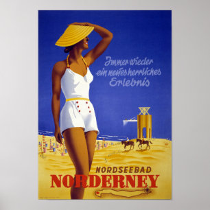 Nordseebad Norderney Alemania Rastreador de póster