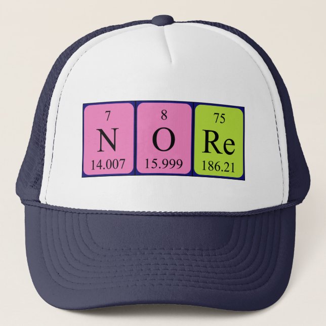 Nore gorra de nombres de tabla periódica (Anverso)