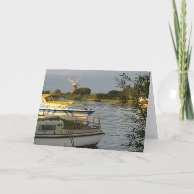 Norfolk Broads - tarjeta de felicitaciones en (Anverso)