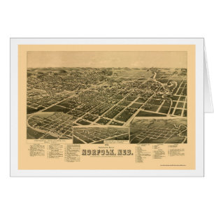 Norfolk, mapa panorámico del NE - 1889