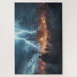 Norse Mythology Battle Scene Jigsaw Puzzle