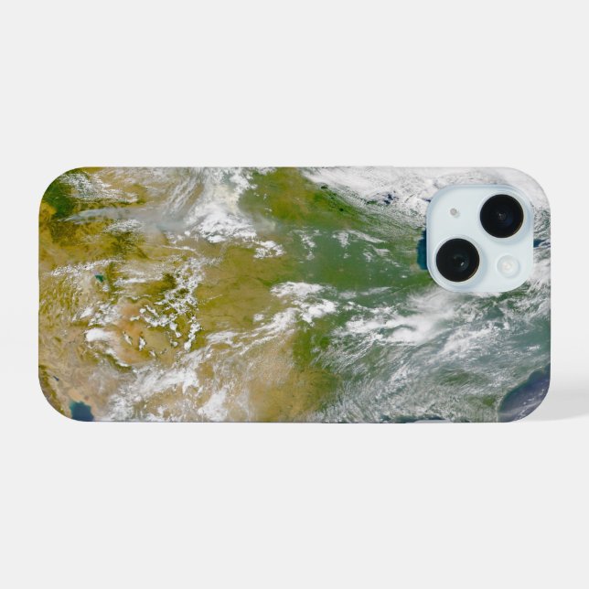 Norteamérica Con Humo Visible En Lugares. (Reverso Horizontal)