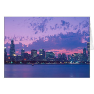Norteamérica, EE. UU., IL. Horizonte de Chicago al