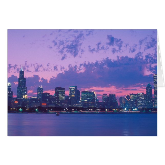 Norteamérica, EE. UU., IL. Horizonte de Chicago al (Anverso (Horizontal))