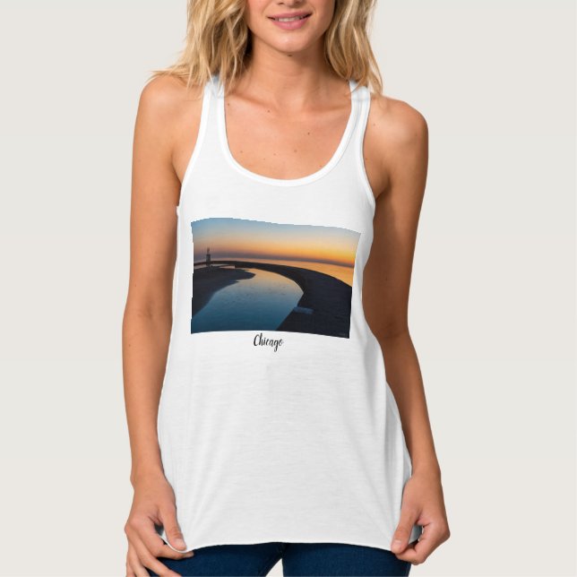 North Chicago Lighthouse Dawn Tank Top (Anverso)