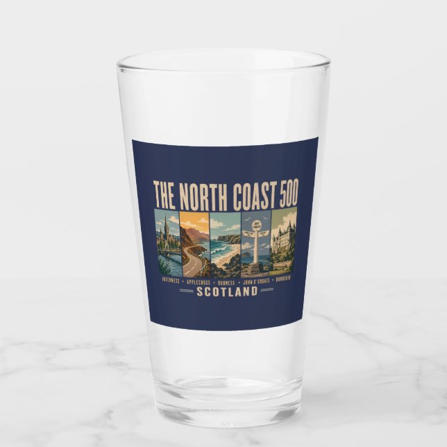 North Coast 500 Scotland Landmarks Illustration (Anverso)