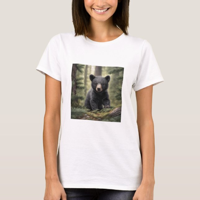 North Woods Pequeño Oso Negro Camiseta (Anverso)