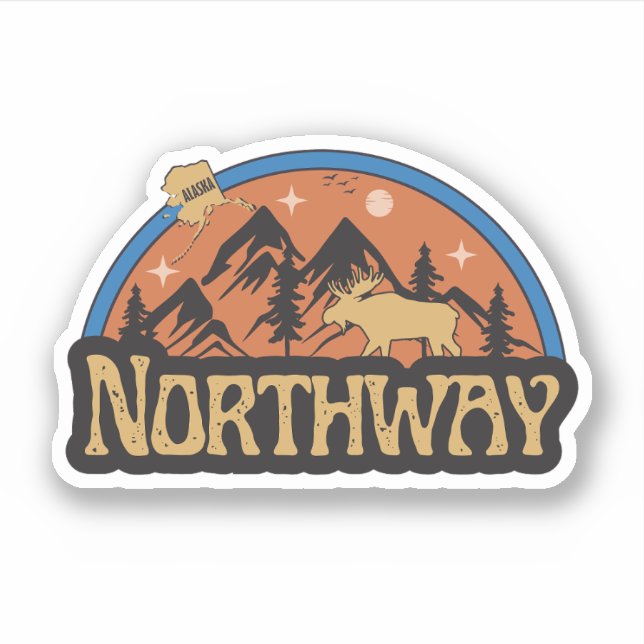 Northway, Alaska Pegatina (Anverso)