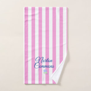 Norton commons toalla de mano raya rosa