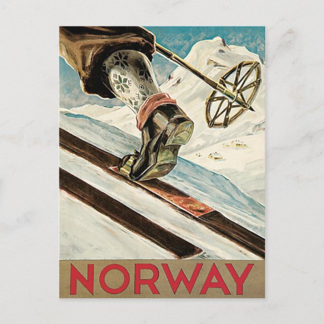 Noruega El hogar de la postal de la época del esqu (Anverso)
