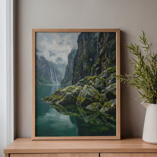 Noruega Geirangerfjord Arte de Agua Musgosa
