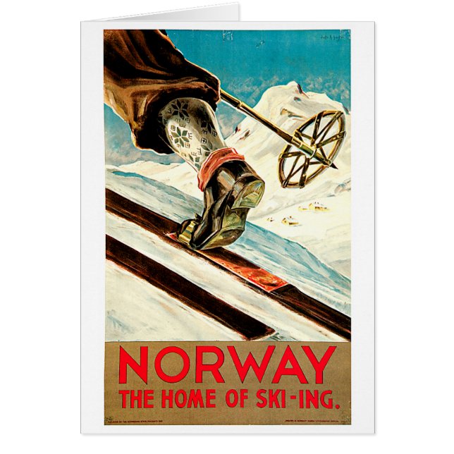 Noruega - Hogar de Arte de Viajes para Esquiar (Frente)