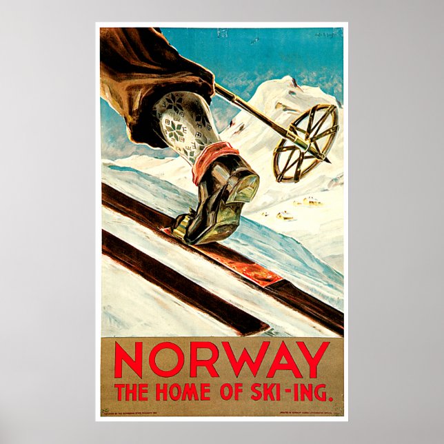 Noruega - Hogar de Arte de Viajes para Esquiar (Frente)