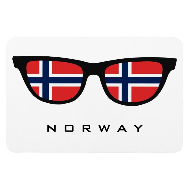 Noruega Sombras personalizado texto e imán de colo (Horizontal)