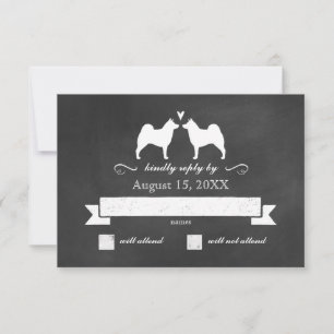 Noruego Elkhound Silhouettes Wedding RSVP