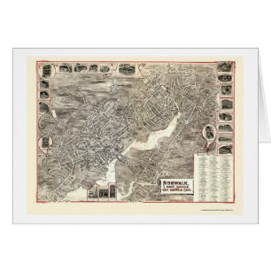 Norwalk, mapa panorámico del CT - 1899