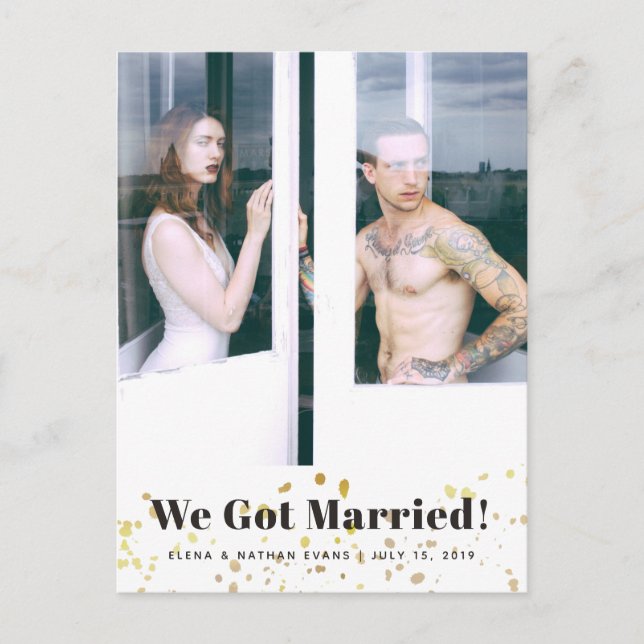 "Nos Casamos" Anuncio de Boda Tarjeta Postal (Anverso)