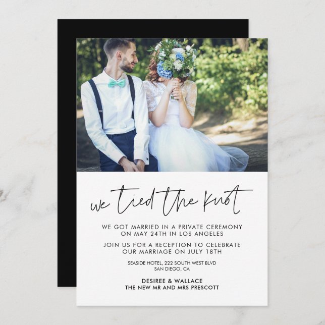 Nos casamos Anuncio de foto de boda moderna (Anverso / Reverso)