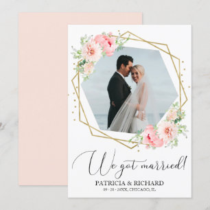 Nos Casamos Anuncio de Huida con Floral Rosado