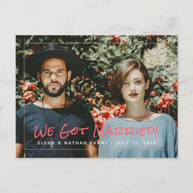 "Nos casamos", Boda, tarjeta postal de Invitación (Anverso)