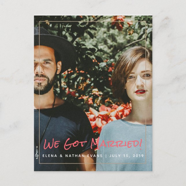 "Nos casamos", Boda, tarjeta postal de Invitación (Anverso)