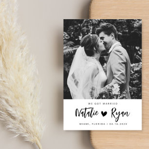 nos casamos con invitación boda blanco y negro