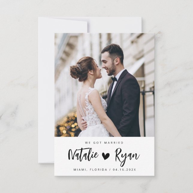 nos casamos con invitación de bodas de fotografía (Anverso)