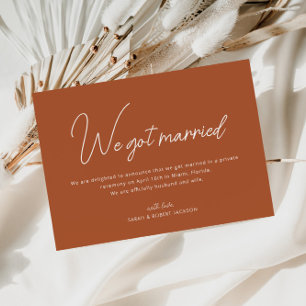 Nos casamos con la invitación de bodas de terracot