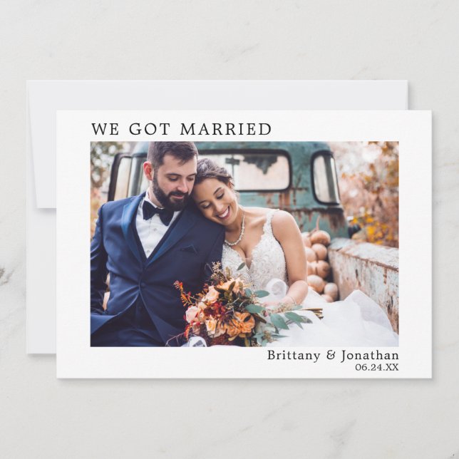 Nos Casamos Con Una Tarjeta Simple Minimalista Mod (Anverso)