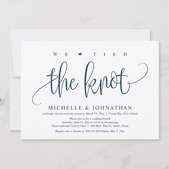 Nos Casamos, Fiesta de Boda Fugaz Invitación (Anverso)