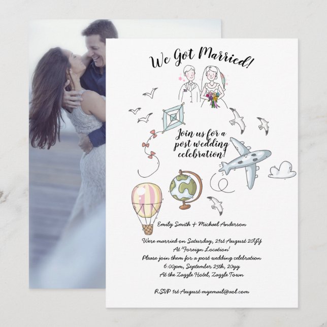 Nos Casamos - Invitación a la recepción de la boda (Anverso / Reverso)