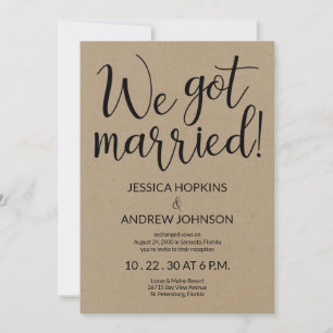 Nos Casamos Invitación a Recepción de Fotos Rústic