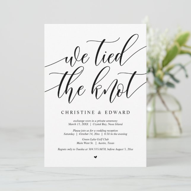 Nos casamos, invitación de boda y fuga (Anverso de pie)