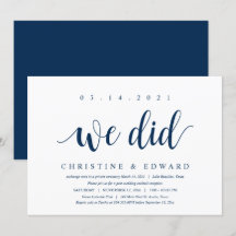 Nos casamos, Invitación de Elopement de Boda Post 