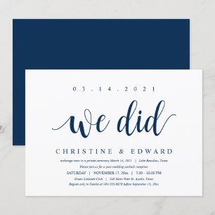 Nos casamos, Invitación de Elopement de Boda Post