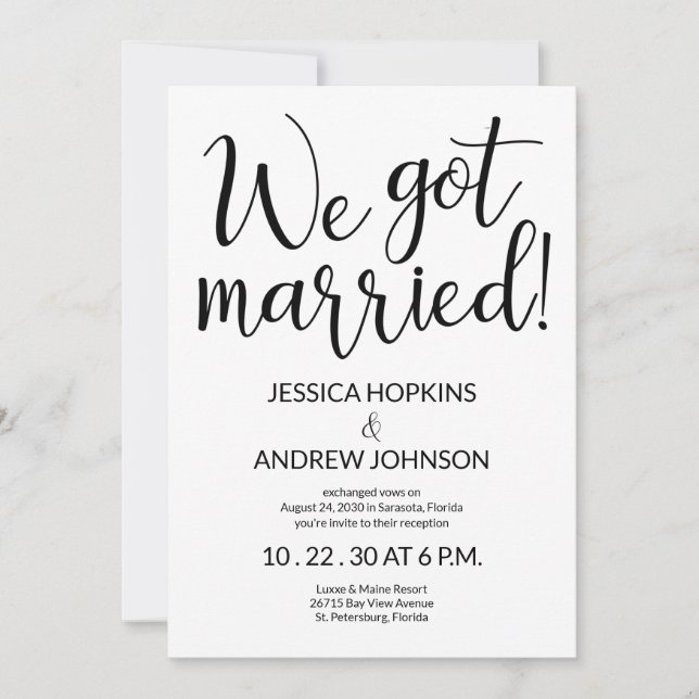 Nos Casamos Invitación de Recepción de Fotos Moder (Anverso)