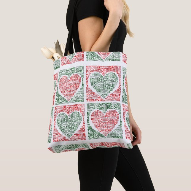 Nos Encanta La Bolsa De Tote De Los Corazones Rojo (Detalle)