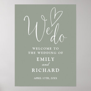 Nos encanta la señal de bienvenida de Boda verde d
