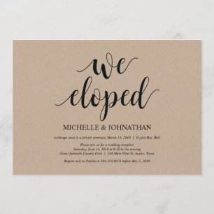 Nos escapamos, Invitaciones de recepción de boda E