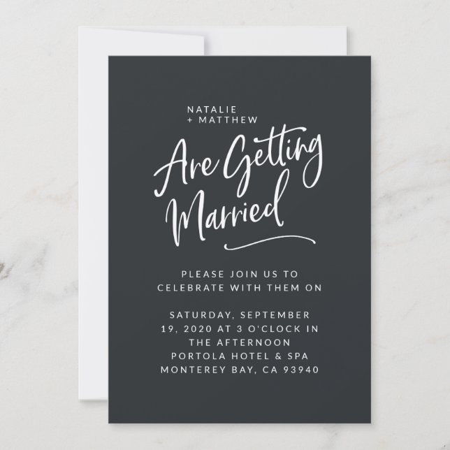 Nos estamos casando con la invitación a la boda (Anverso)
