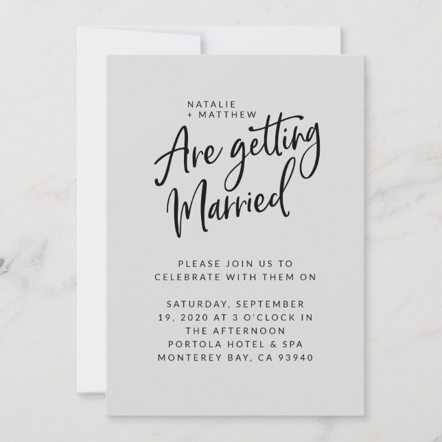 Nos estamos casando con la invitación a la boda (Anverso)