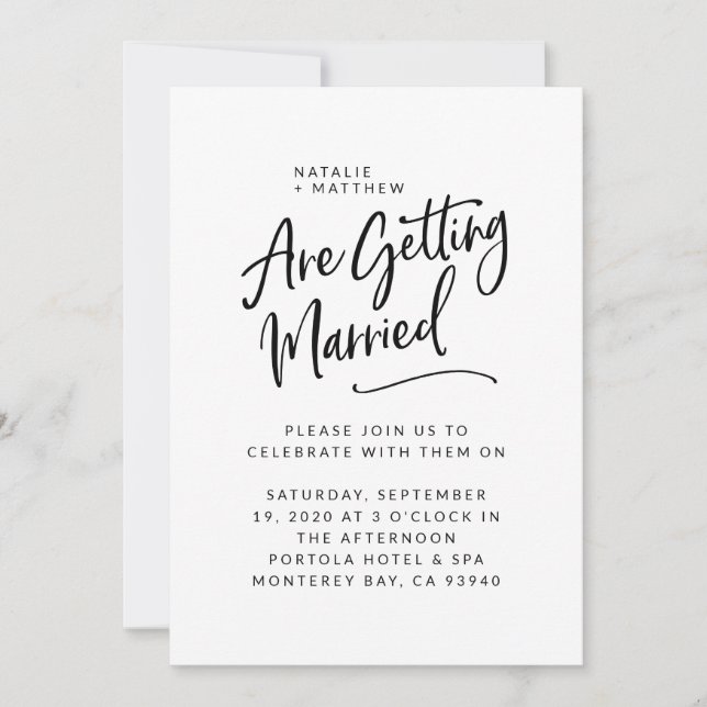 Nos estamos casando con la invitación a la boda (Anverso)