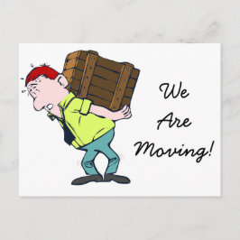 "Nos estamos mudando" nueva tarjeta postal de invi