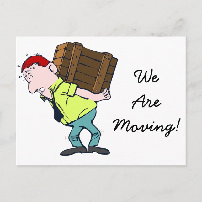 "Nos estamos mudando" nueva tarjeta postal de invi (Anverso)