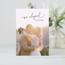 Nos Fugamos Hermoso Guión Anuncio de Foto de Boda