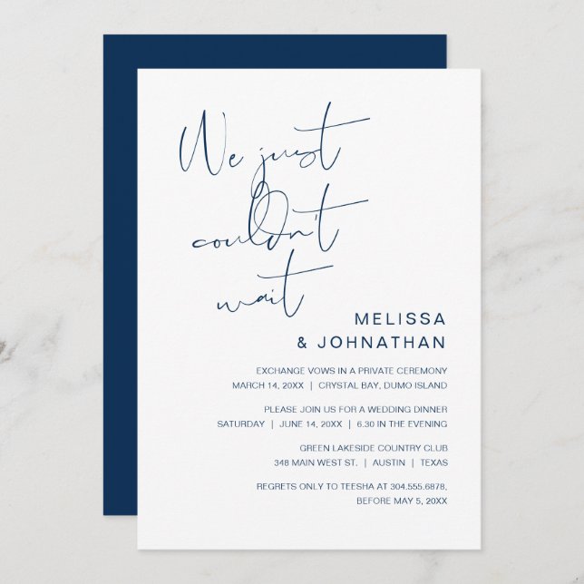 Nos hemos casado, Invitación de Boda Fugada (Anverso / Reverso)