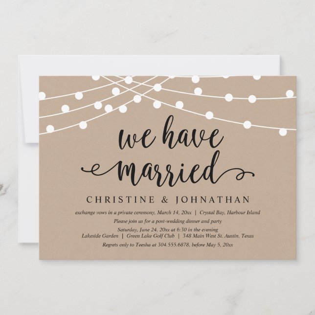 Nos hemos casado, Invitación de bodas y fuga (Anverso)