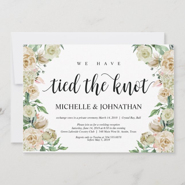 Nos hemos casado, invitaciones de recepción de Elo (Anverso)