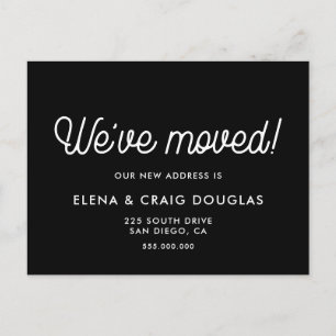 Nos hemos movido - invitación en movimiento negro