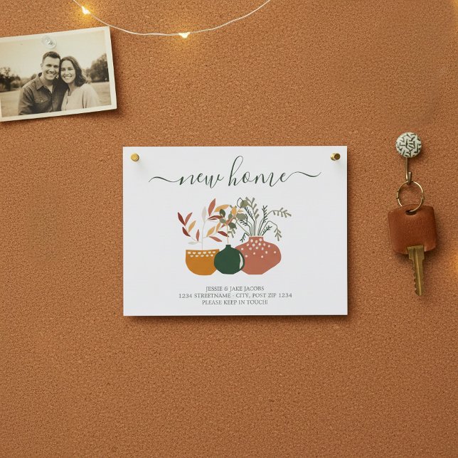 Nos hemos movido, nueva tarjeta de invitación de d (We've moved, new address announcement card.)